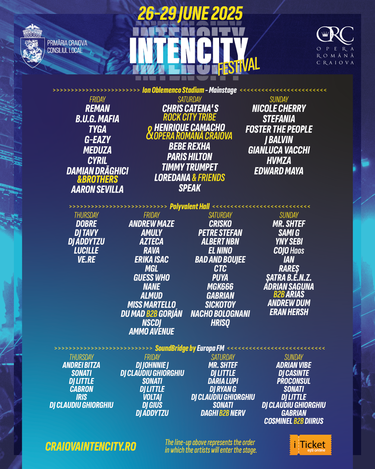 IntenCity Festival – lineup complet: patru zile de superproducții, staruri internaționale și hituri de top