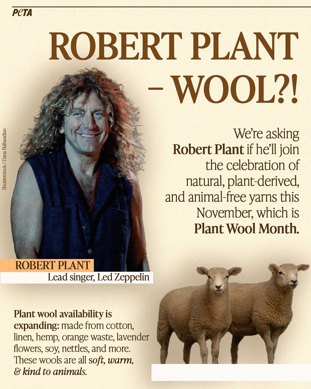 O organizație pentru protecția animalelor îi cere lui Robert Plant să-și schimbe temporar numele