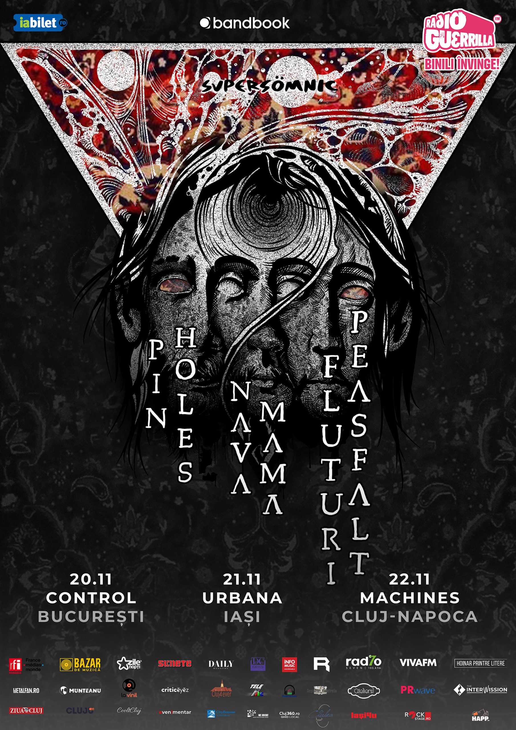 Pinholes, Nava Mamă și Fluturi Pe Asfalt în concert în București