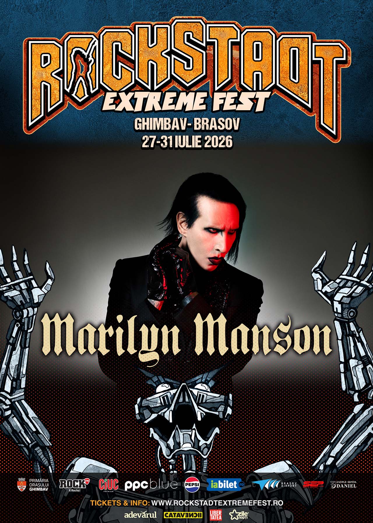 Marilyn Manson revine în România și va fi headliner la Rockstadt Extreme Fest 2026