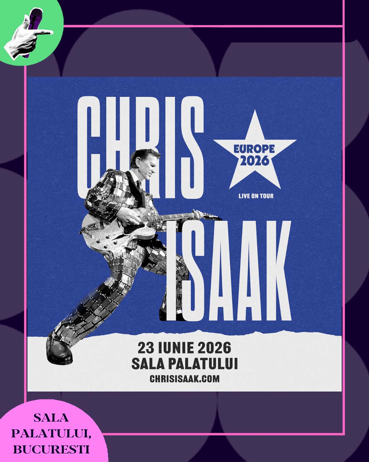Chris Isaak concertează pentru prima dată în România