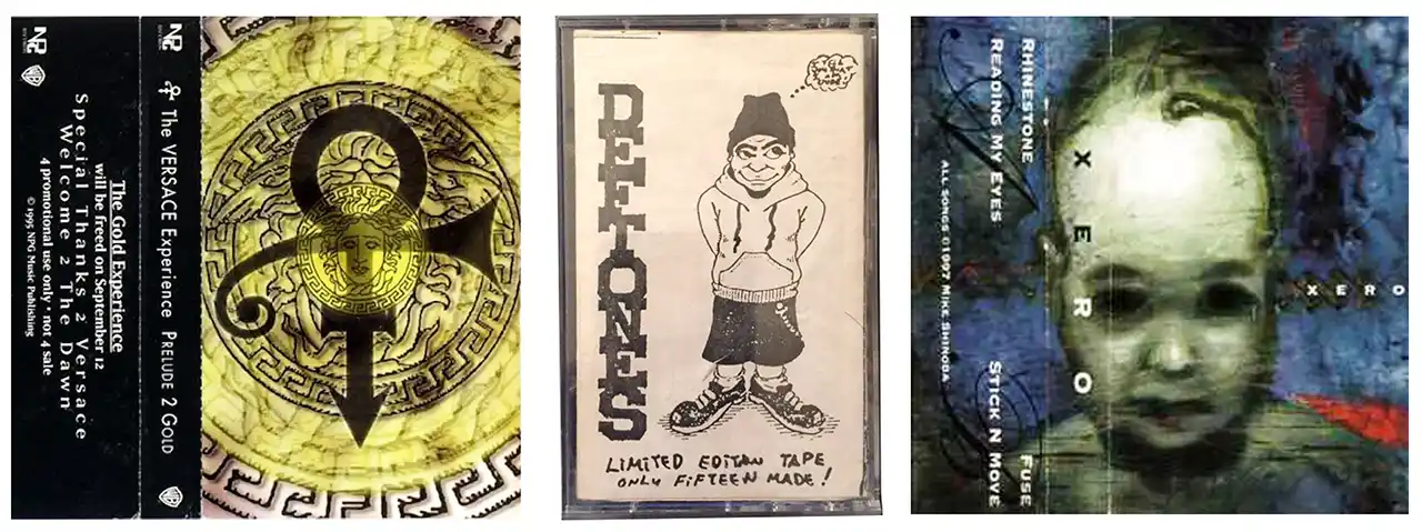 Coperta casetă Prince, „The Versace Experience – Prelude 2 Gold”, Carcasă casetă Deftones, Copertă casetă Xero