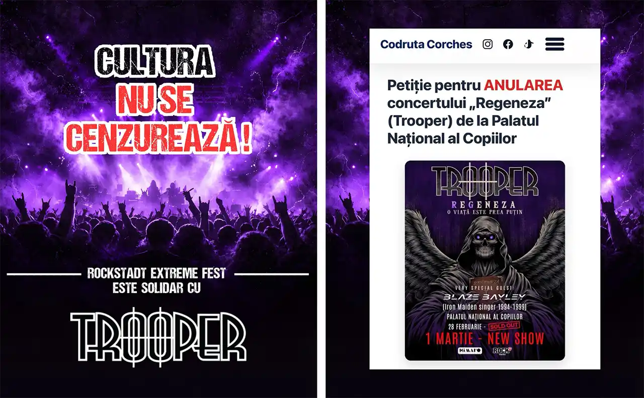 Un deputat POT cere anularea concertelor Trooper de la Palatul Național al Copiilor. Rockstadt Extreme Fest acuză implicarea politicului în actul cultural
