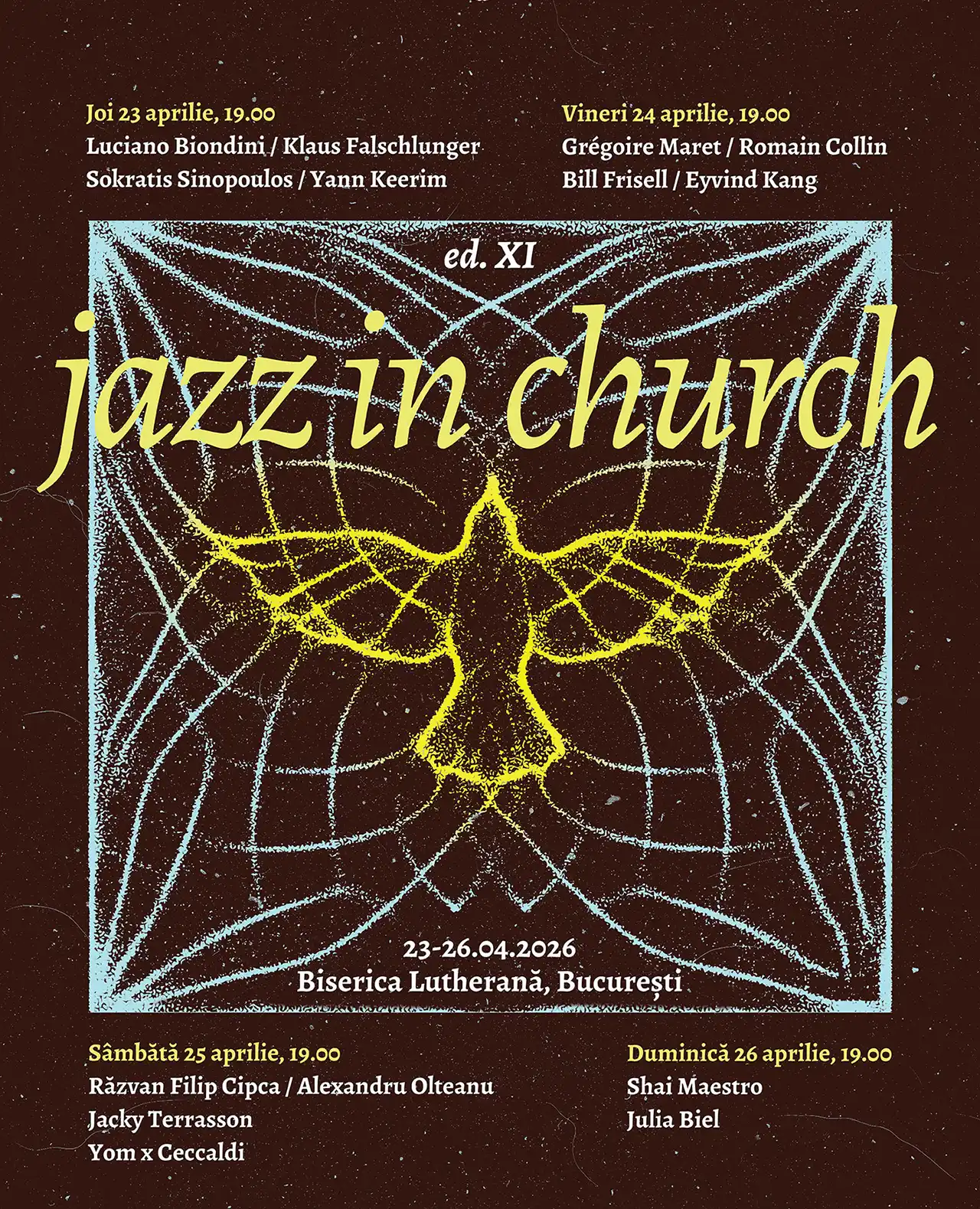 Jazz in Church ajunge la ediția a XI-a: patru seri cu nume-cheie ale jazzului internațional, între 23 și 26 aprilie, la București