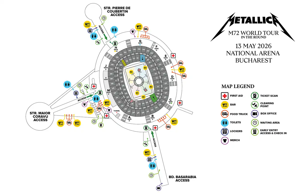 Metallica București – program complet și regulament de acces