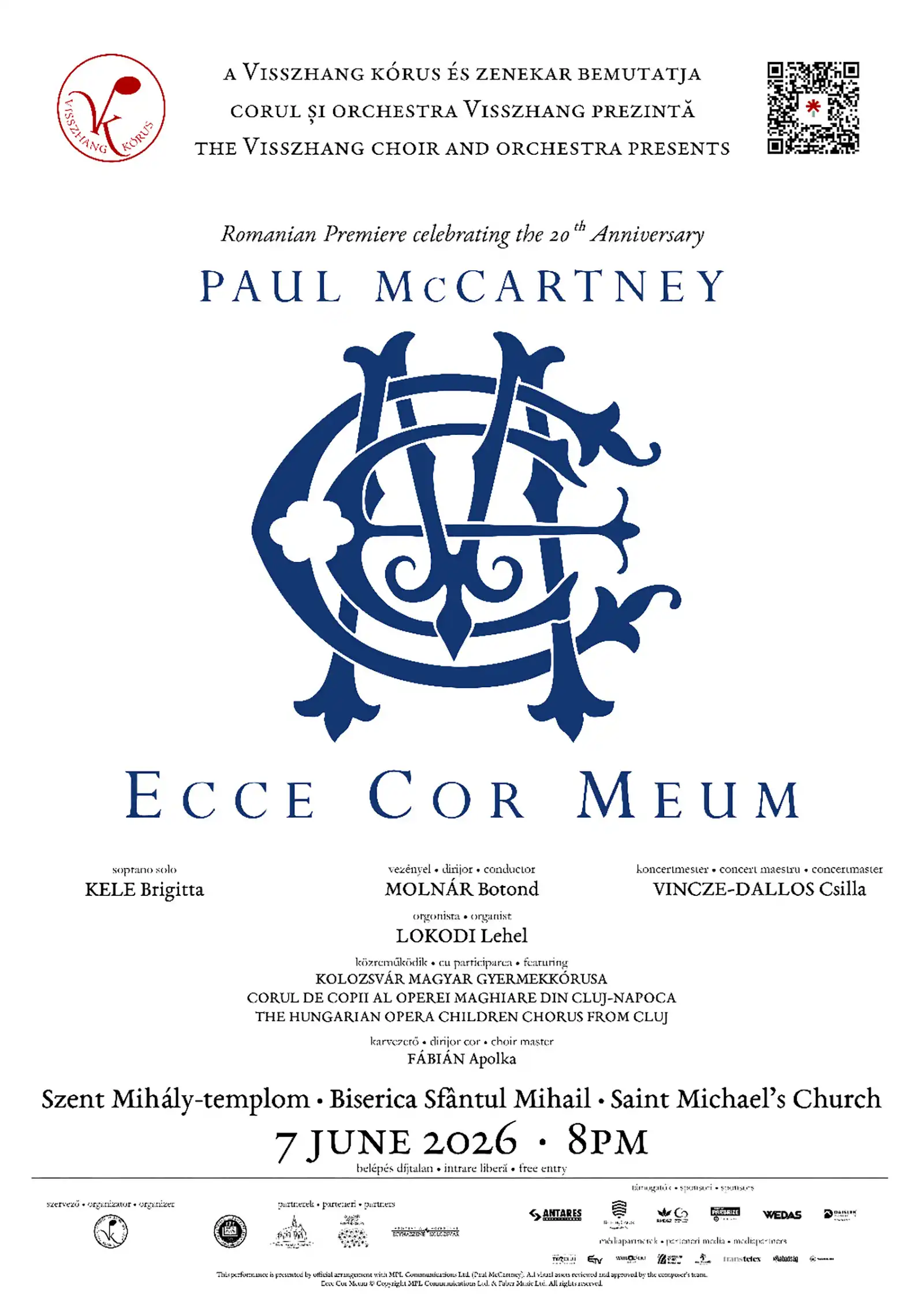 Premieră în România – Ecce Cor Meum de Sir Paul McCartney Premieră în România – Ecce Cor Meum de Sir Paul McCartney
