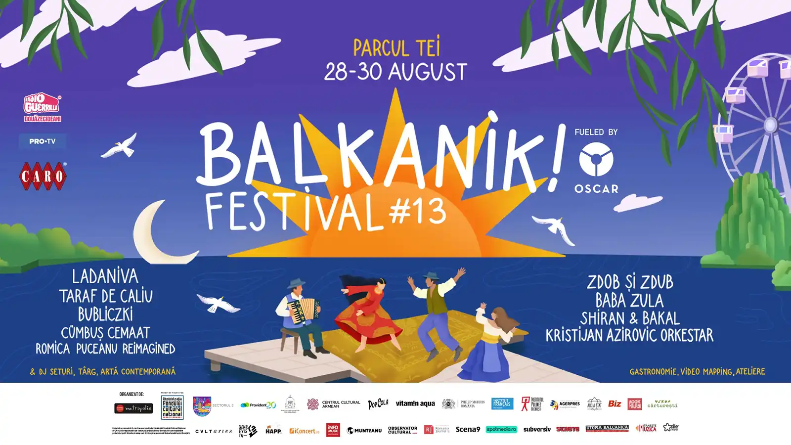 Ladaniva, Zdob și Zdub, Baba Zula, Taraf de Caliu și mulți alții vin la Balkanik Festival #13, între 28 și 30 august, în Parcul Tei din București Ladaniva, Zdob și Zdub, Baba Zula, Taraf de Caliu și mulți alții vin la Balkanik Festival #13, între 28 și 30 august, în Parcul Tei din București